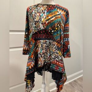 NWT Evie Top Zadie B’s size 2X Aztec stretch tunic
